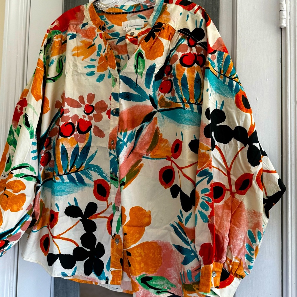 Anthropologie Crisanta Poplin Button Down Cotton Shirt - Picture 9 of 15